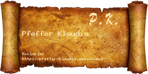 Pfeffer Klaudia névjegykártya